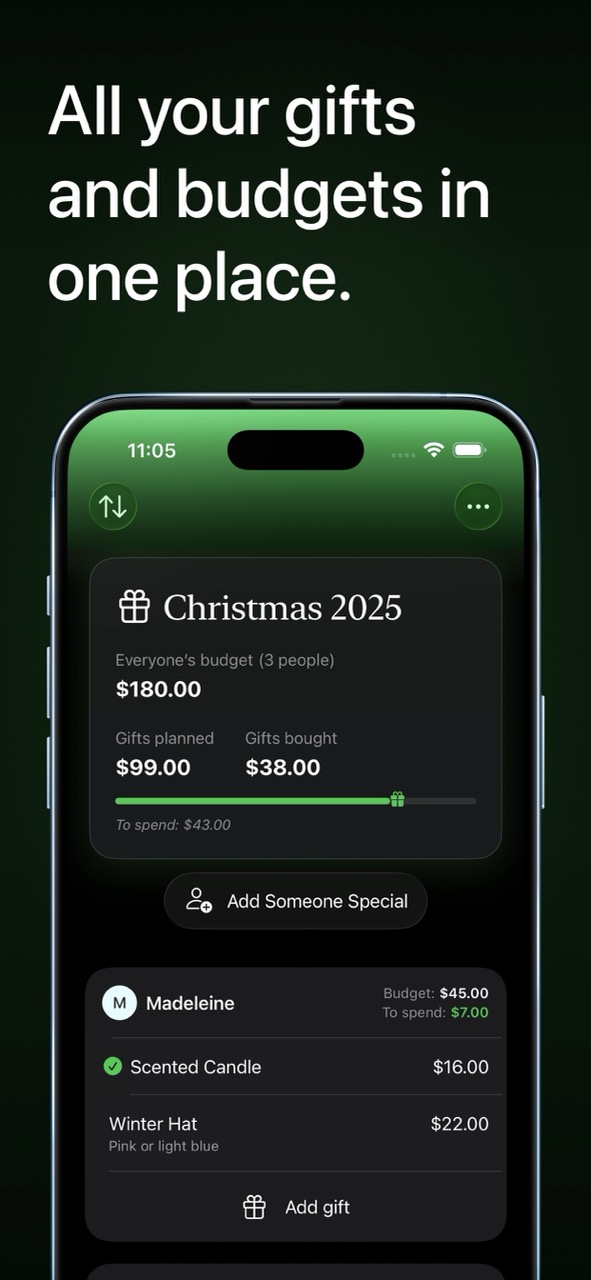 Smart budgets screenshot